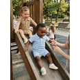 thumbnail image 6 of Cenuakty Baby Boy Summer Romper Casual Stylish Surface Textured Button Collared Short Sleeve Infant Jumpsuit, 6 of 9