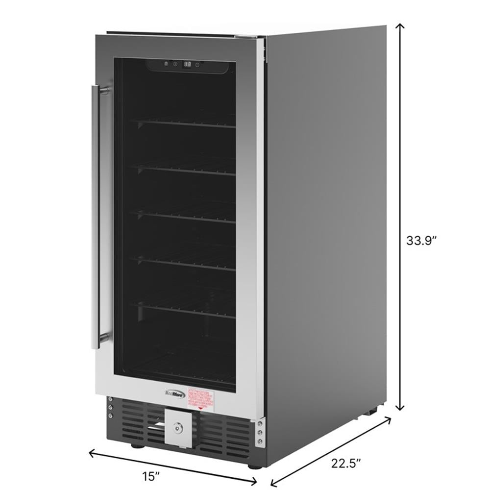 Pemberly Row 15" Stainless Steel Glass-Door Built-In Beverage Cooler - 3 cu. ft.