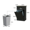 thumbnail image 6 of Vabches Kitchen Tilt Out Trash Cabinet, Double Tilt Out Trash Cabinet with 2 Hideaway Drawers, Solid Wood Tabletop, Free Standing Recycling Cabinet, Black (Without Trash Bin), 6 of 9