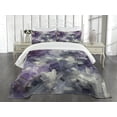 thumbnail image 3 of Ambesonne Purple Quilted Bedspread Set 3 Pcs, Abstract Crystal Cave Art, King Size, Violet Pale Grey Dimgray, 3 of 4