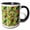 Black/White, variant on 3drose, Aloha Leaves and Hibiscus Jungle Flamingo Bird Tropical Hawaii Pattern, 15oz Mug