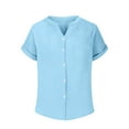 thumbnail image 3 of ZJXFGS Business Casual Tops for Women Blouses for Women Casual Fall Womens Blouses for Work Professional Blouses for Women Trendy Tops for Women 2025 Sky Blue L, 3 of 9