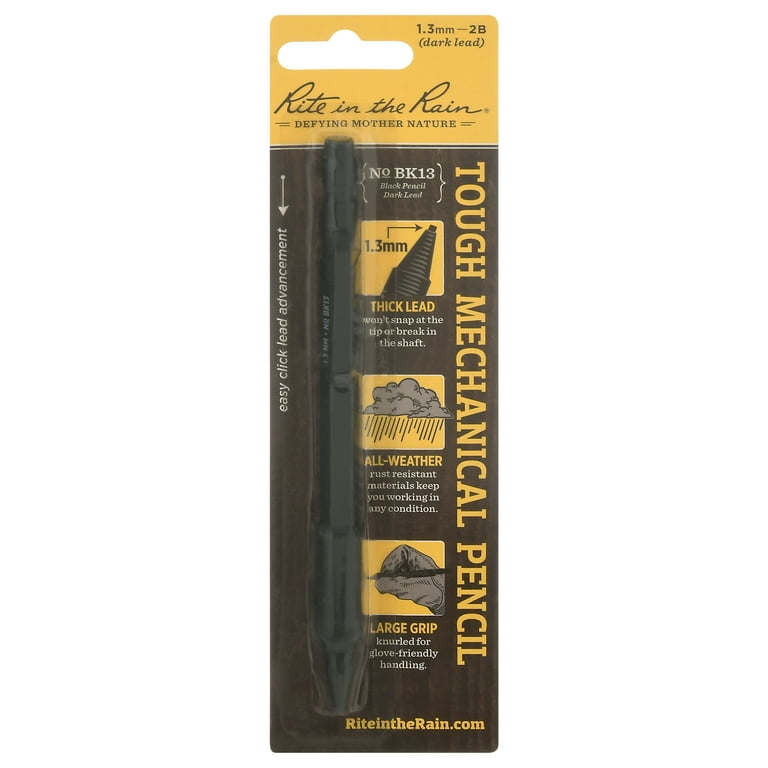 Rite in the Rain Weatherproof Mechanical Pencil, Metal Grip, 1.3mm Black  Lead