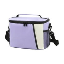 TACILIP Large Capacity Crossbody Lunch Bag Color Blocked Picnic Bag Bento Bag Insulated Bag Lunch Insulation Bag, Gifts for Her