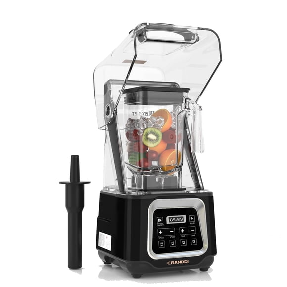 CRANDDI Commercial Smoothie Blender, 2200W High-Power Smart Blender with 4 Pre-Programmed Cycles, Professional Blenders with Removable Shield, 52oz J