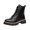 Black Boots, variant on hopeusnice Round Toe Lace Up Mid Calf Boots Women Leather Boots for Street Style Black 36