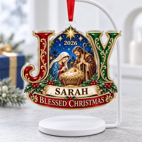 Acrylic Ornament Nativity Scene Clear Hanging Decor Christmas, Tree Hanging Decoration, Holiday Decor, Collectible Keepsake