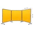 thumbnail image 5 of KFFKFF Welding Barrier, 6ft x 6ft 3-Panel, Flame-Retardant Vinyl Safety Screen, 12 Rotating Casters (6 with Brakes), Portable & Durable for Workshops, Yellow, 5 of 9