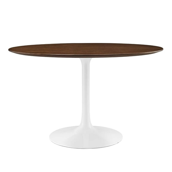 Tulip Table, 47” Round Walnut Top Modern Dining Table