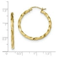 thumbnail image 2 of 10k Polished & Satin Twisted Hoop Earrings in 10k Yellow Gold, 2 of 2