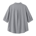 thumbnail image 5 of Aoiroe Women Tops,Fashion Clothing Embroidered Tops Vintage Vacation Tees Women Button Down Shirt Traditional Summer Blouse Plus Size Spring Clothes Dark Gray 2XL, 5 of 5