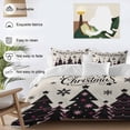 thumbnail image 3 of Merry Christmas Bedding Duvet Cover Set Twin Size 4 Pieces Black Christmas Tree Snowflakes Linen Bedding Set with Zipper Closure, 1 Comforter Cover 68x86 Inches 1 Flat Sheet & 2 Pillow Cases, 3 of 7