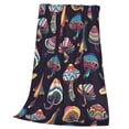 thumbnail image 3 of Bingfone Mushroom Doodle Print Flannel Fleece Blanket Throw Blanket For Bed,Sofa,Couch,Travel,Camping(60"X50"), 3 of 9