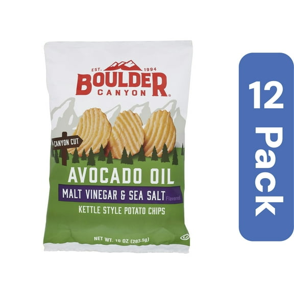 Boulder Canyon Avocado Oil Chips Malt Vinegar & Sea Salt 10 oz (Pack Of 12)