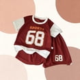 thumbnail image 4 of Baby Kids Basketball Outfits 2 Piece Athletic Scrimmage Short Sleeve Tops and Shorts Sets for Toddler Boys Girls Red 2-3 Years, 4 of 5