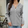 thumbnail image 6 of aidice Jackets for Women Casual Hooded Drawstring Long Sleeve Zipper Tops Comfy Fitting Fall Cardigans, 6 of 7