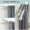 thumbnail image 3 of Mayrhyme Matte White Double Curtain Rods 36-72 Inch,1‘‘Front and 5/8‘‘Back Double Drapery Rod with Small Round Ball and Aluminum Brackets, Adjustable Dual Window Rod for Sheer/Blackout Curtains, 3 of 7