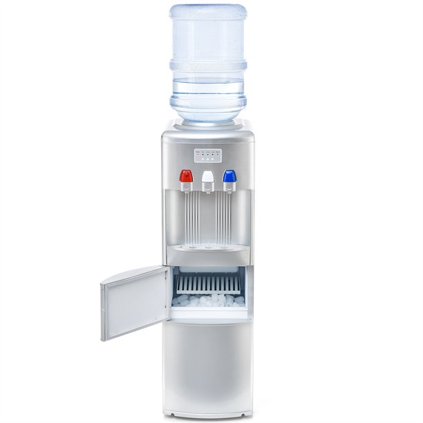Water Dispenser with Builtin Ice Maker TopLoading Water Cooler Hot