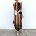 thumbnail image 2 of OAVQHLG3B American flagSummer Dress for Women 4th of July Outfits for Women Summer Casual Sleeveless Halter Neck Suspender Skirt Slit Maxi Print Dress, 2 of 5
