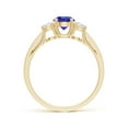 thumbnail image 2 of ANGARA Natural Prong Set Tanzanite and Diamond Three Stone Engagement Ring in 14K Yellow Gold for Women (Size-5mm) | December Birthstone, Anniversary, Jewelry Gift for Women | Natural Tanzanite Ring, 2 of 10