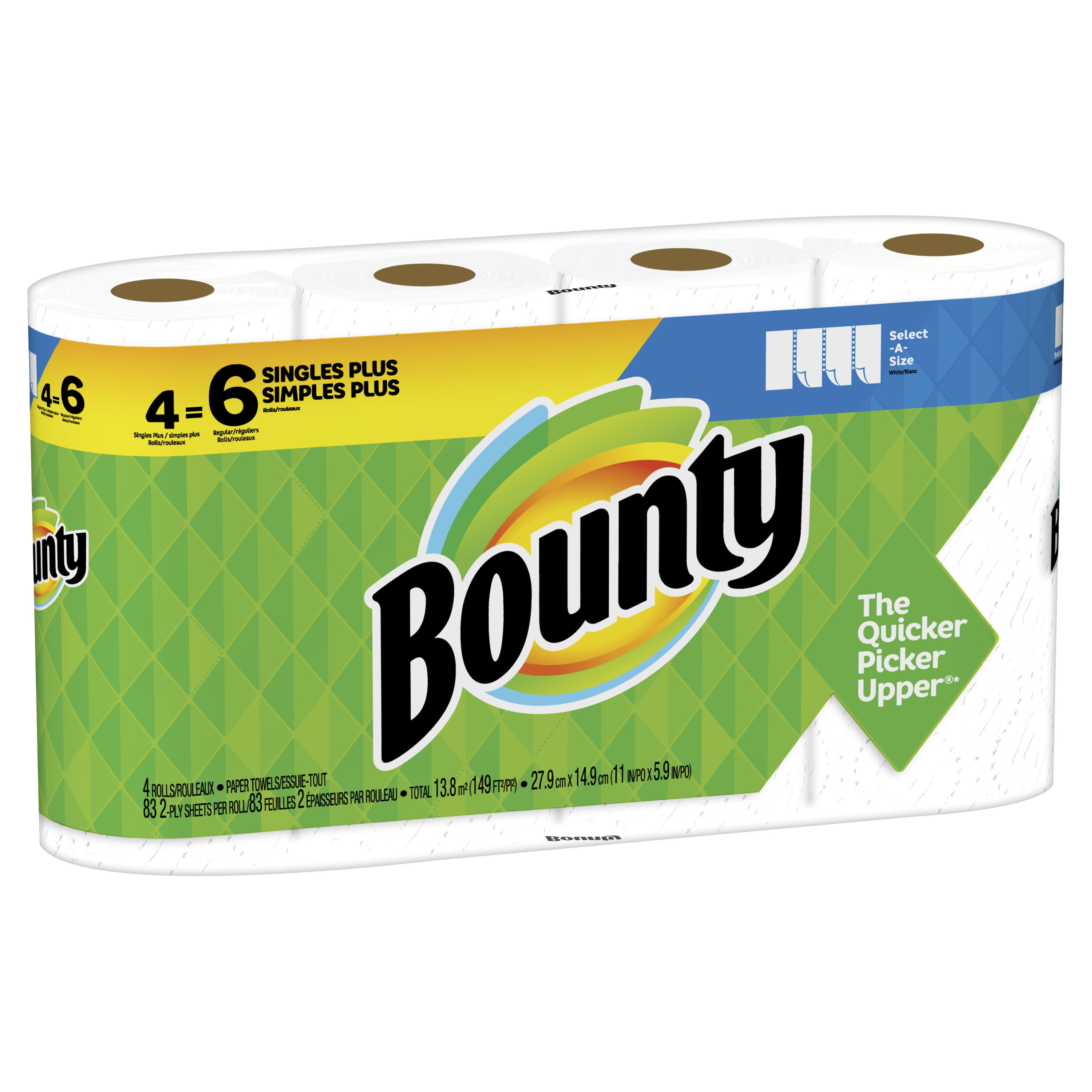 Bounty Select-A-Size Single Plus Roll Paper Towels, 6 rolls - Fry's Food  Stores