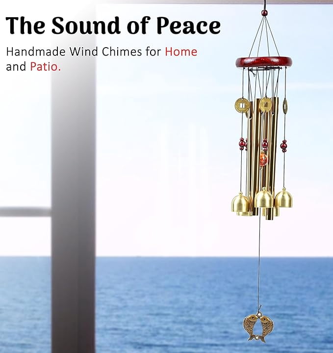 Wind Chimes for Balcony, Garden & Home Decor – 63cm Metal Hanging Bell Windchime for Living Room, Wall Decor Items, Positive Energy, Decorative Items, Outdoor & Indoor Use