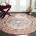 thumbnail image 2 of SAFAVIEH Sutton Bernadette Bordered Area Rug, Fuchsia/Ivory, 6' x 6' Round, 2 of 9