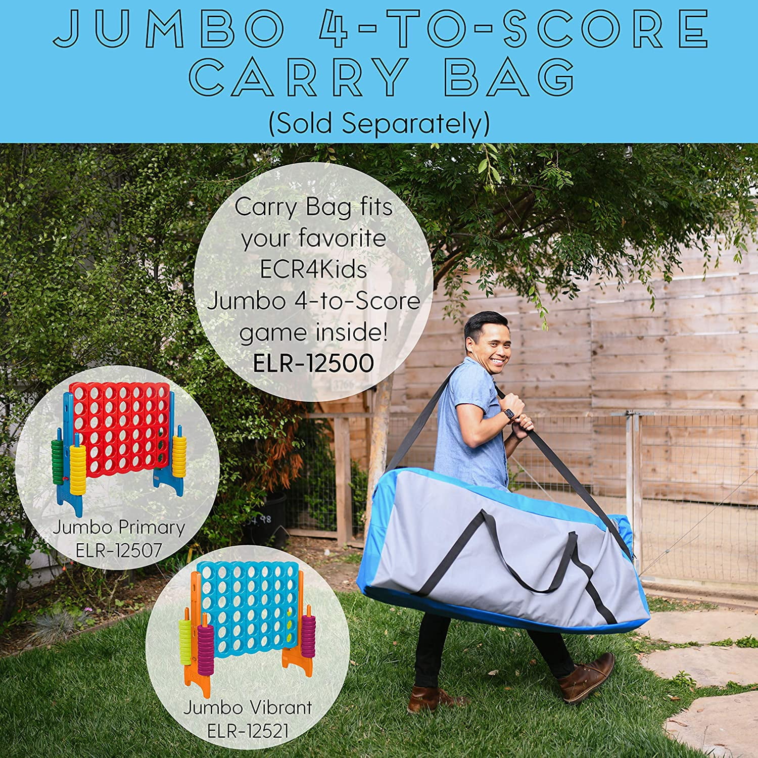 ECR4Kids Jumbo 4-to-Score Giant Game Set Backyard Games for Kids Jumbo Connec... 