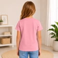 thumbnail image 5 of HAJWOH Girls Casual Short Sleeve T-Shirt Kids Toddler Solid Color Round Neck Tees Blouses Loose Fit Tops Undershirt, 5 of 5