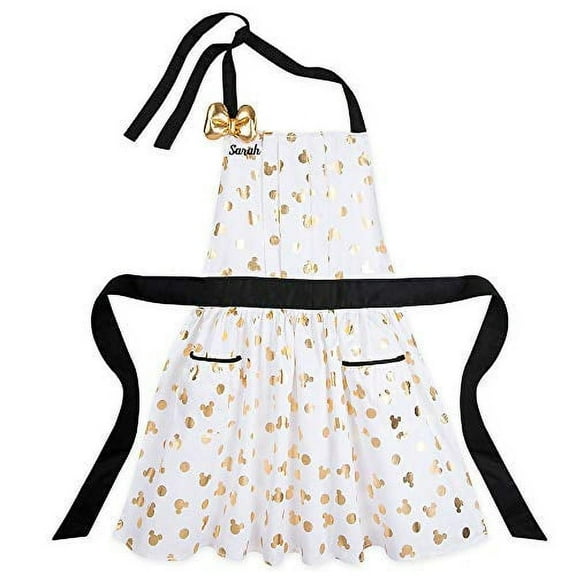 Disney Minnie Mouse 2-Pocket Gold Polka Dot Washable Apron