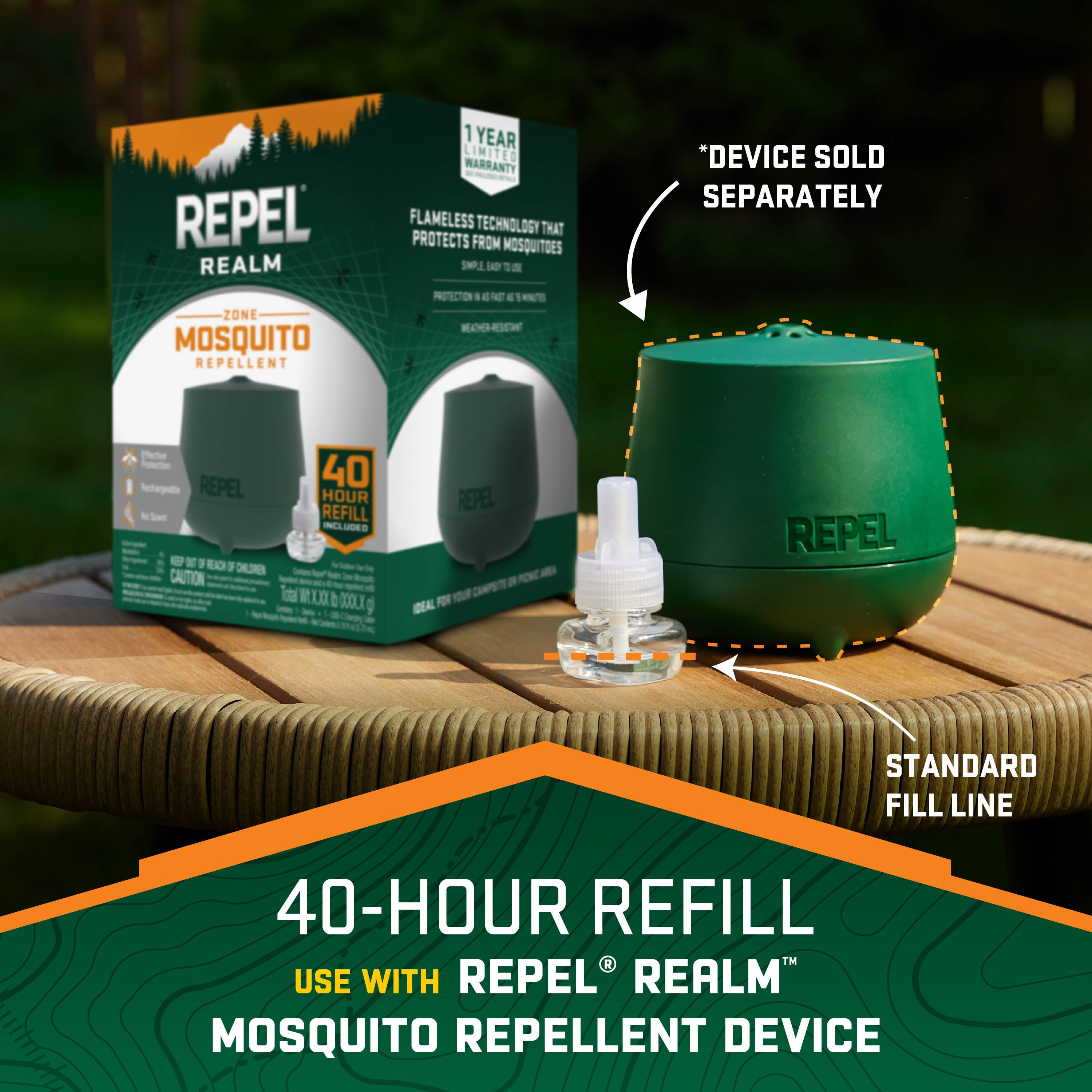 (2 pack) Repel Realm Zone Mosquito Repellent Refill Cartridge, Mosquito Repeller