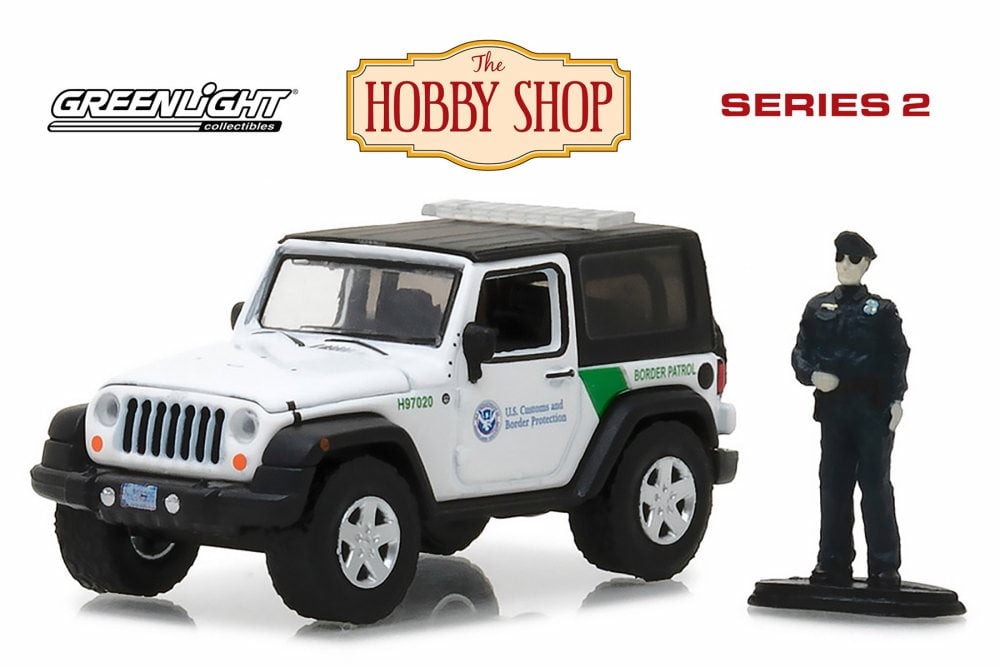 2016 Jeep Wrangler . Customs & Border Patrol, White - Greenlight  97020E/48 - 1/64 Scale Diecast Model Toy Car 