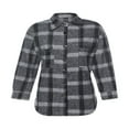 thumbnail image 4 of Women‘s Casual Lapel Plaid Long Sleeve Button Down Shacket Shirts Jacket Coat, 4 of 6