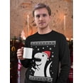 thumbnail image 5 of Tstars Mens Ugly Christmas Sweater Big T Rex Santa Christmas Gift Funny Humor Holiday Shirts Xmas Party Christmas Gifts for Him Long Sleeve T Shirt Ugly Xmas Sweater, 5 of 6