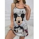 thumbnail image 1 of Falda de pijama de Minnie Mouse para mujer, vestidos de cuello redondo de Disney, vestido sin cordones con ribete de lechuga, vestidos elegantes de Mickey, moda de verano 2024, 1 of 1