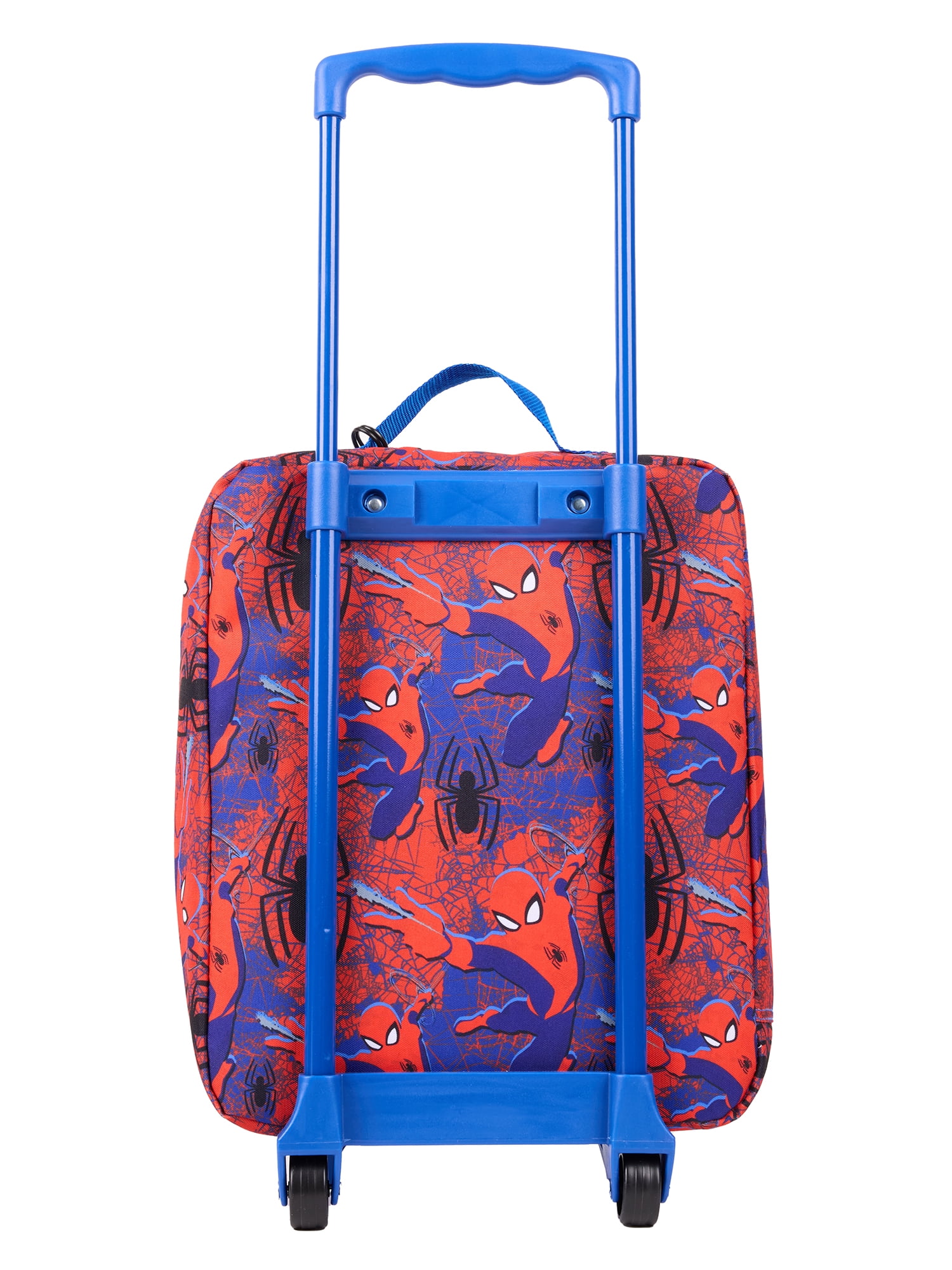 Marvel Spiderman 7-Piece Kids Luggage Set, 14” Softside Rolling Suitcase with Backpack & Travel Accessories, Blue