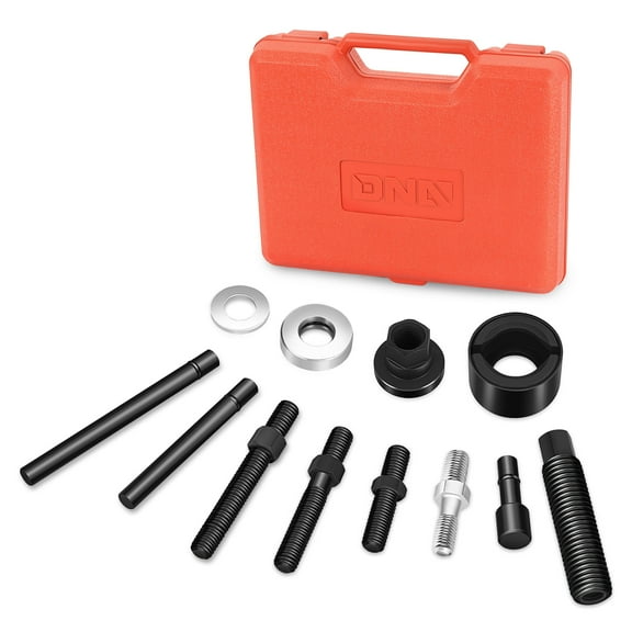 DNA Motoring 12Pcs Power Steering Pulley Puller Remover & Installer Tool Set With Portable Carrying Storage Case Red