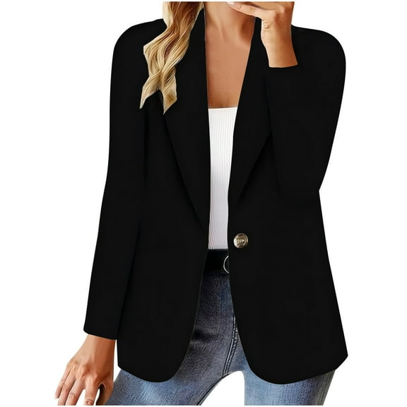 Womens Jackets Lightweight Trendy Spring Blazers for Women Business Casual Outfits for Work Black M