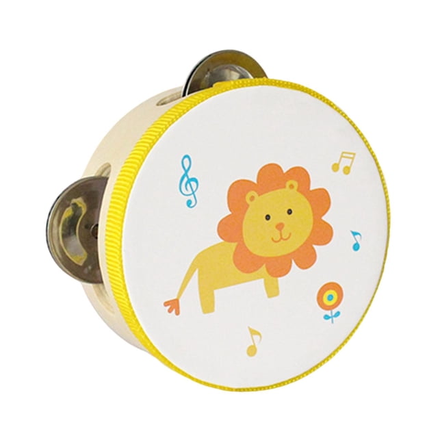 Pandereta de mano de madera de , instrumentos de percusión, tambor de mano, juguete educativo para juegos, juguetes, karaoke, niños pequeños 10 centímetros
