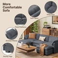 thumbnail image 2 of 3-Seater Modular Cloud Sofa Bed with Removable Ottoman & 2 Pillows - Double Seat Cushions, Pet-Friendly Fabric for Living Room, Bedroom & Apartment, Beige, 2 of 5