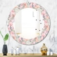 thumbnail image 2 of DESIGN ART Designart 'Pink Blossom 25' Printed Bohemian and Eclectic Oval or Round Wall Mirror - Pink 24in.x24in., 2 of 5