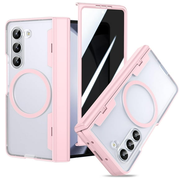 Funda VEGO para Samsung Galaxy Z Fold 5 con pantalla de privacidad rosa