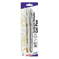 Pentel Sunburst Metallic Gel Pens, Gold & Silver, 2/Pkg.