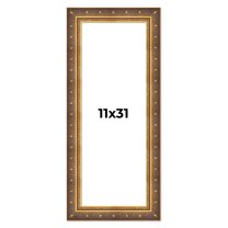11x31 Frame Vintage Gold Solid Wood Picture Frame | 2.5 Inch Moulding Width | Ornate Bronze Museo
