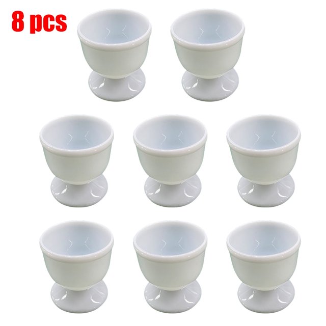 4/8 piezas de hueveras de cerámica con soporte de porcelana para desayuno, cocina hervida, fácil de limpiar, recuerdos de la infancia, cocina