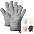 thumbnail image 1 of Manoplas de cocina MAD SHARK, resistentes al calor, 450 °C, impermeables, grises, 1 of 6