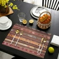 thumbnail image 4 of Boho Red Multicolored Ethnic Pattern Summer Placemats Table Placemats Set Of 4-Linen Kitchen Washable Placemats Table Mats 11.8"x17.7" Non-Slip Heat Resistant, 4 of 6