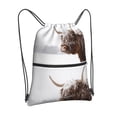 thumbnail image 2 of Wukai Yak Waterproof Drawstring Backpack with Zipper Pocket,Large Foldable Gym Bag for Women and Men, Perfect for Sports, Yoga, and Travel, 2 of 8