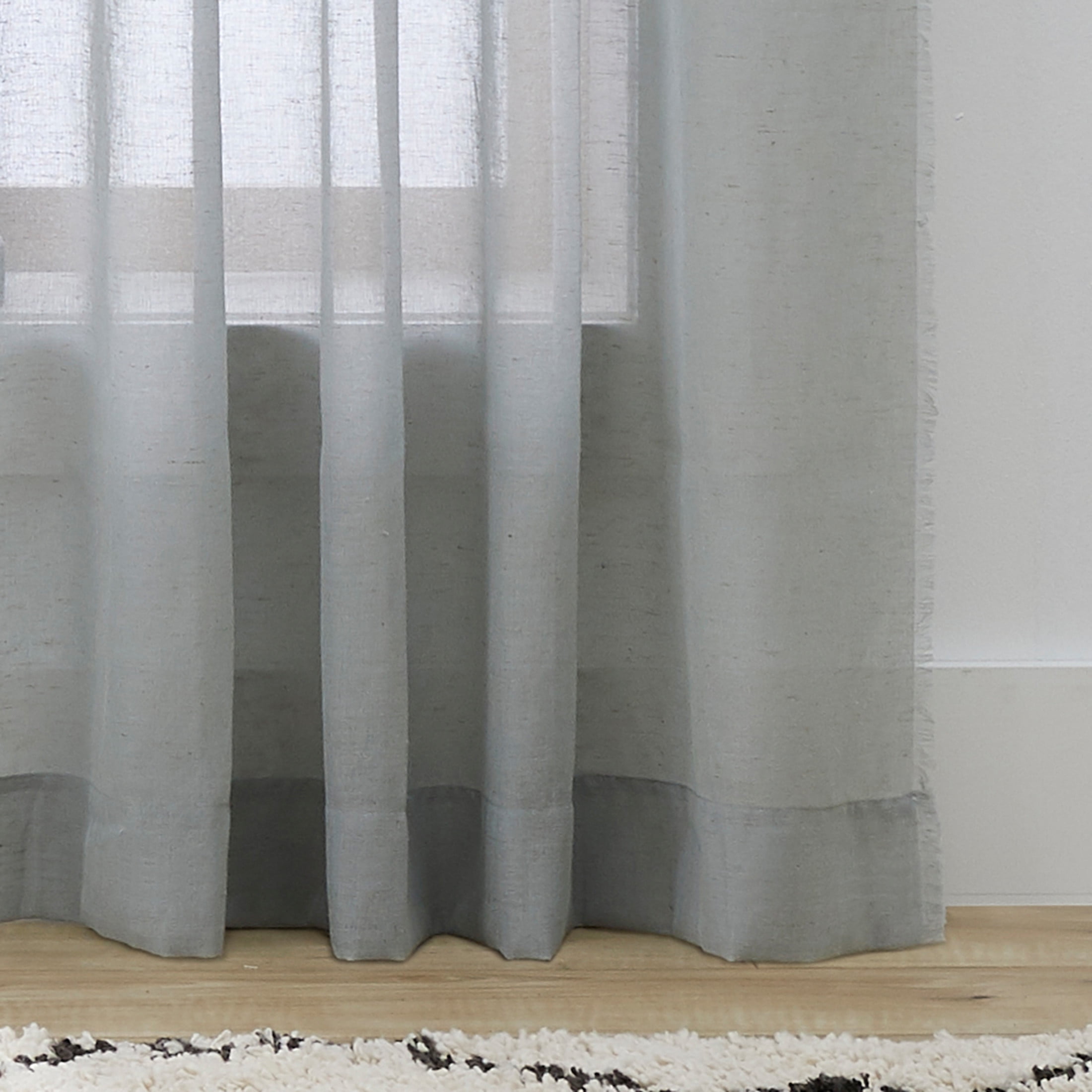 Better Homes & Gardens Solid Fringe Rod Pocket Single Curtain Panel, Soft Silver, 50 in W x 95 in L