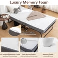 thumbnail image 4 of 75" x 38" Portable Folding Bed Metal Frame Rollaway Bed with Memory Foam Mattress & Wheels, 4 of 10